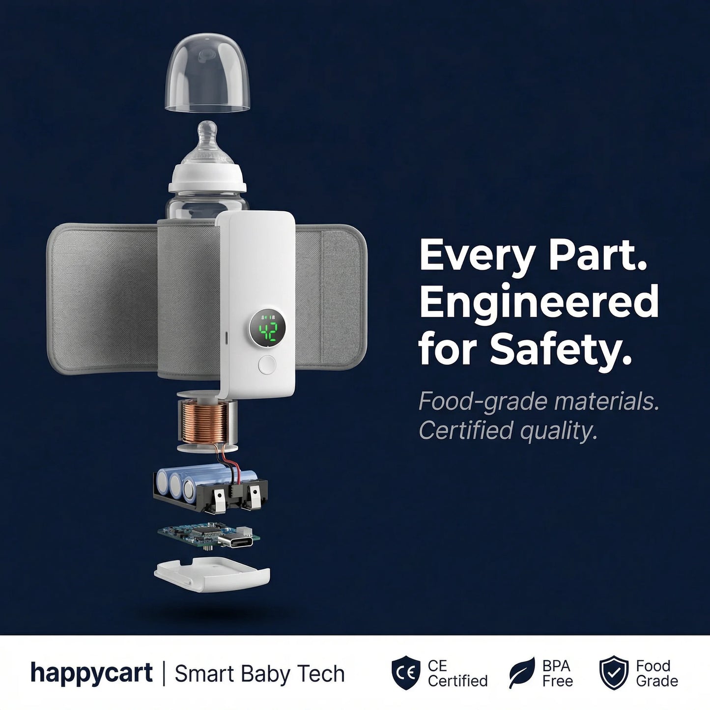 Happycart™ Portable USB Baby Bottle Warmer